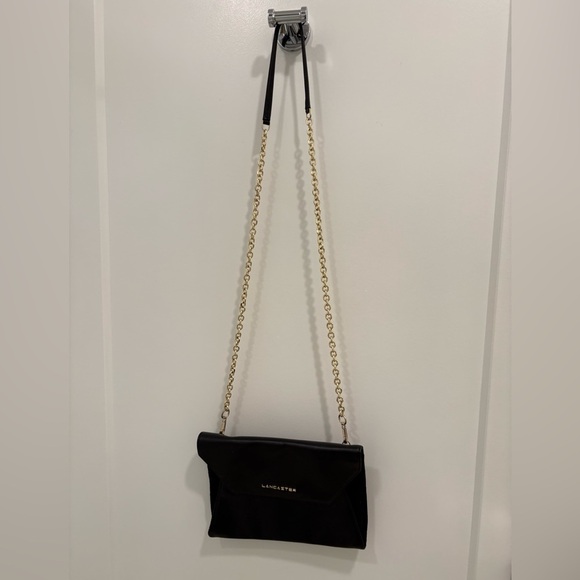 Lancaster Paris Black Leather Convertible Envelope Clutch - Picture 9 of 10